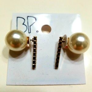 BP Pearl & Rhinestone Earrings NWT